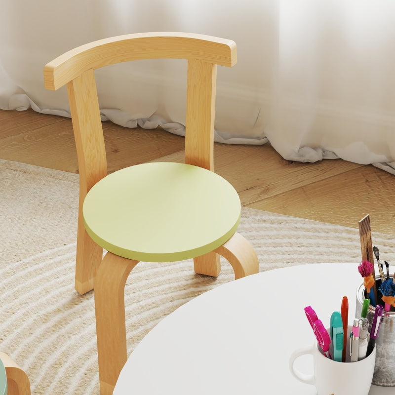 5-Piece Children's Table and Chair Set Lightweight Solid Wood Colorful
