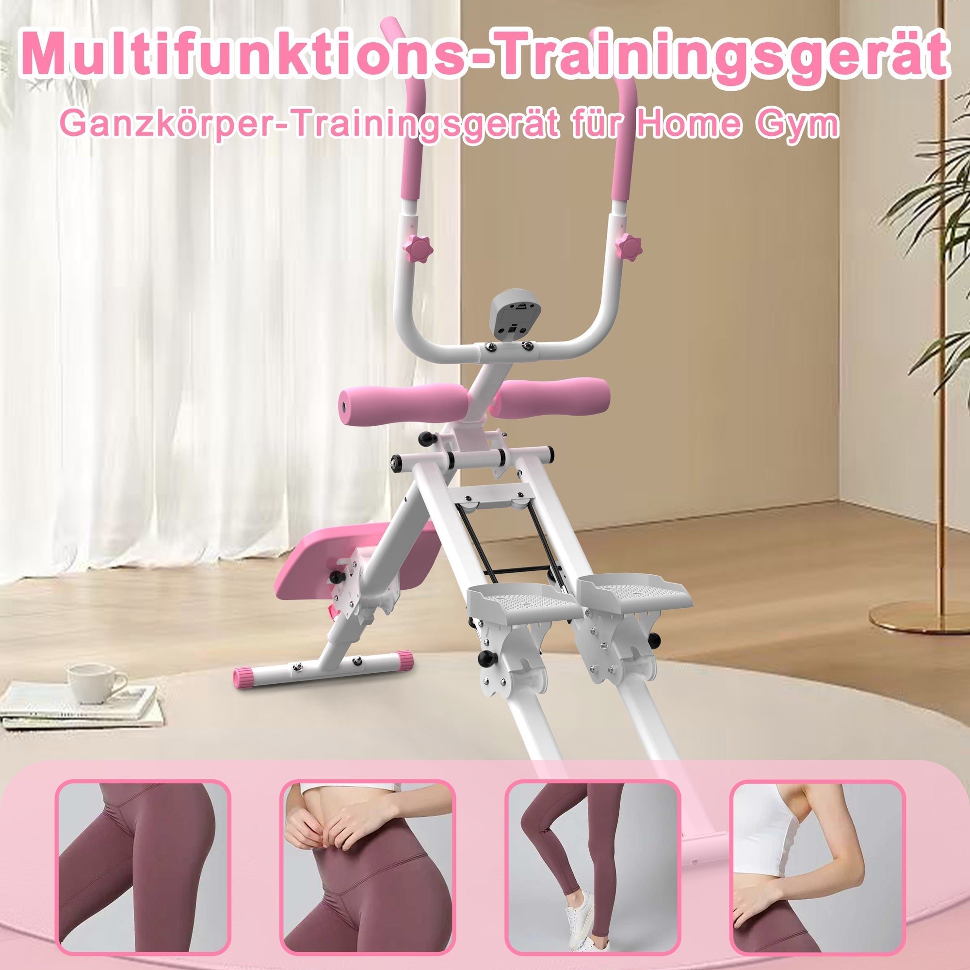 2-in-1 Stair Stepper & Abdominal Trainer - Foldable Full Body Home Gym