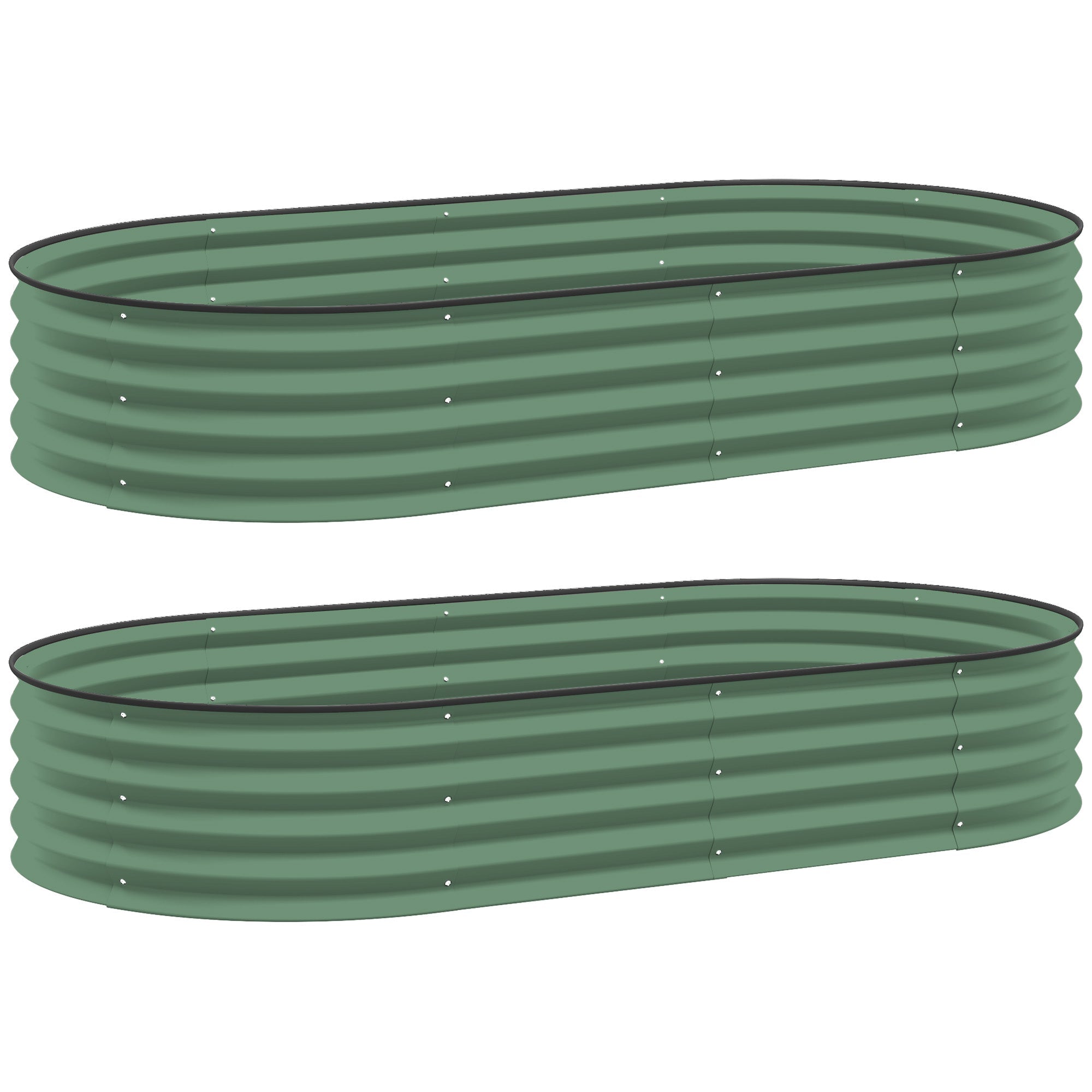 Raised Garden Beds 2-Piece Stackable Planters 181x93x30cm Steel