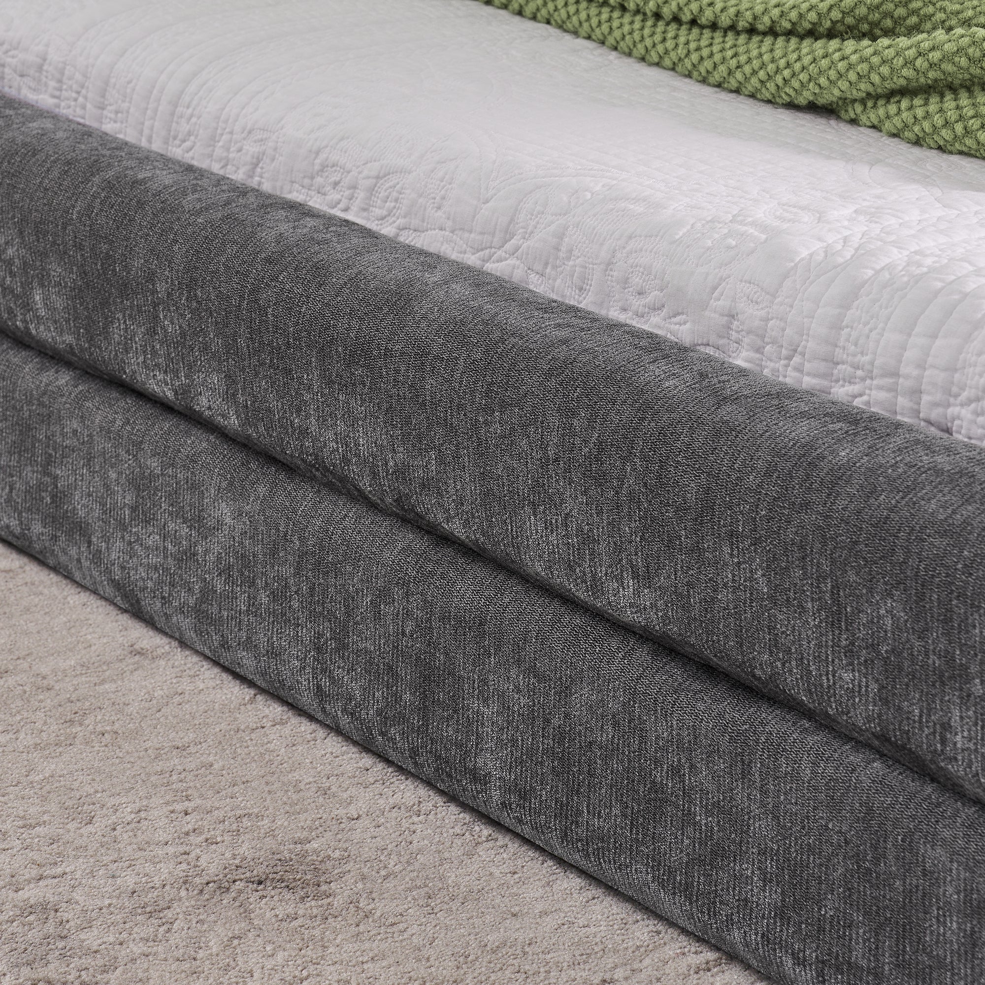 Double Bed 160x200cm Comfortable Backrest Sturdy Frame - Dark Grey Chenille