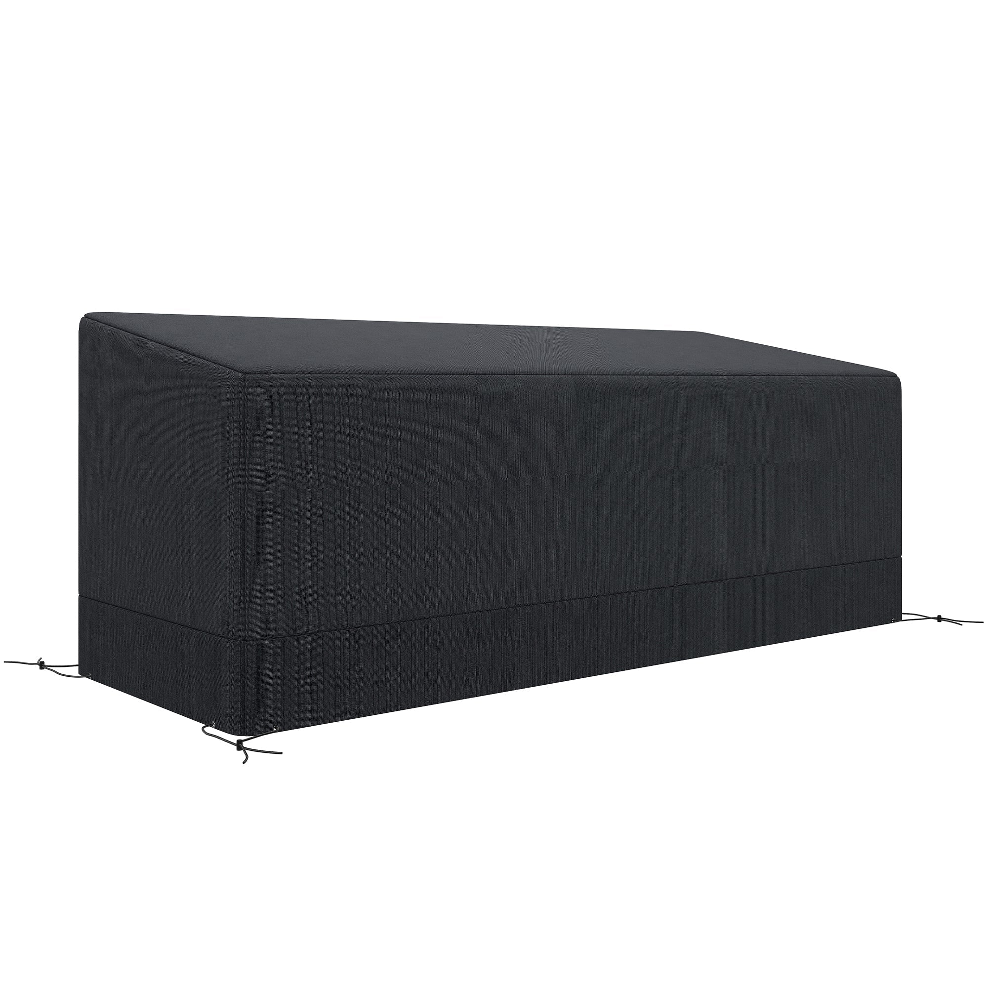 Rechteckige Terrassen-Gartenmöbelabdeckung, wasserdicht, UV-beständig, 3-Sitzer-Sofa-Bistro-Set, 190 x 72 x 76 cm, 600D Oxford-Gewebe, Schwarz