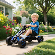 Pedal Go-kart with Brake and Non-slip Wheels, Metal Frame, Blue