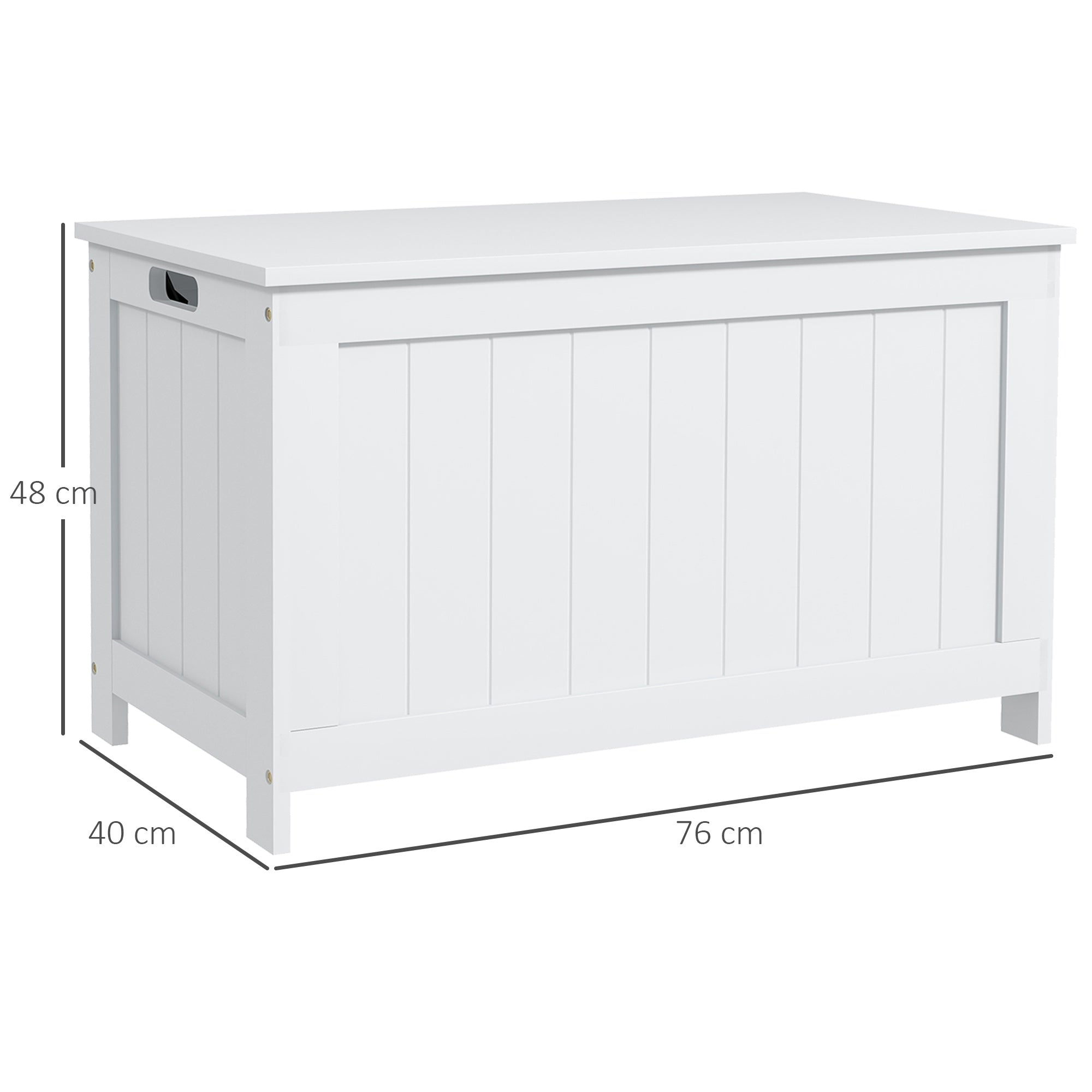 Storage Chest, Modern Storage Trunk with Safety Hinges, White