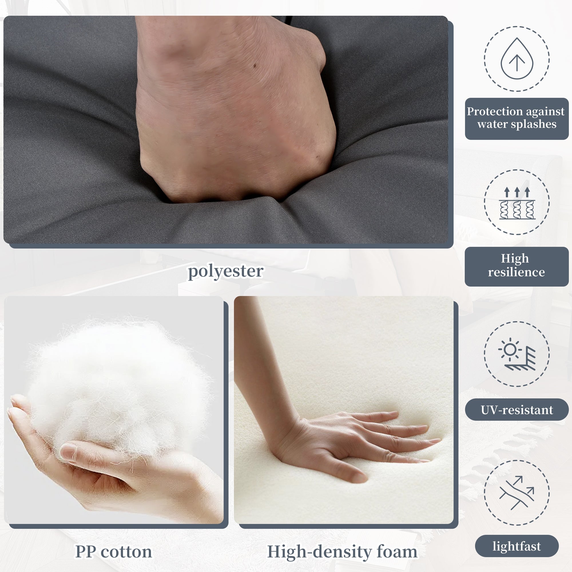 Garden Furniture Set with Corner Sofa and Acacia Wood Coffee Table, Grey