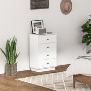 Chest of Drawers, 4 Drawer Wood Storage Cabinet, White