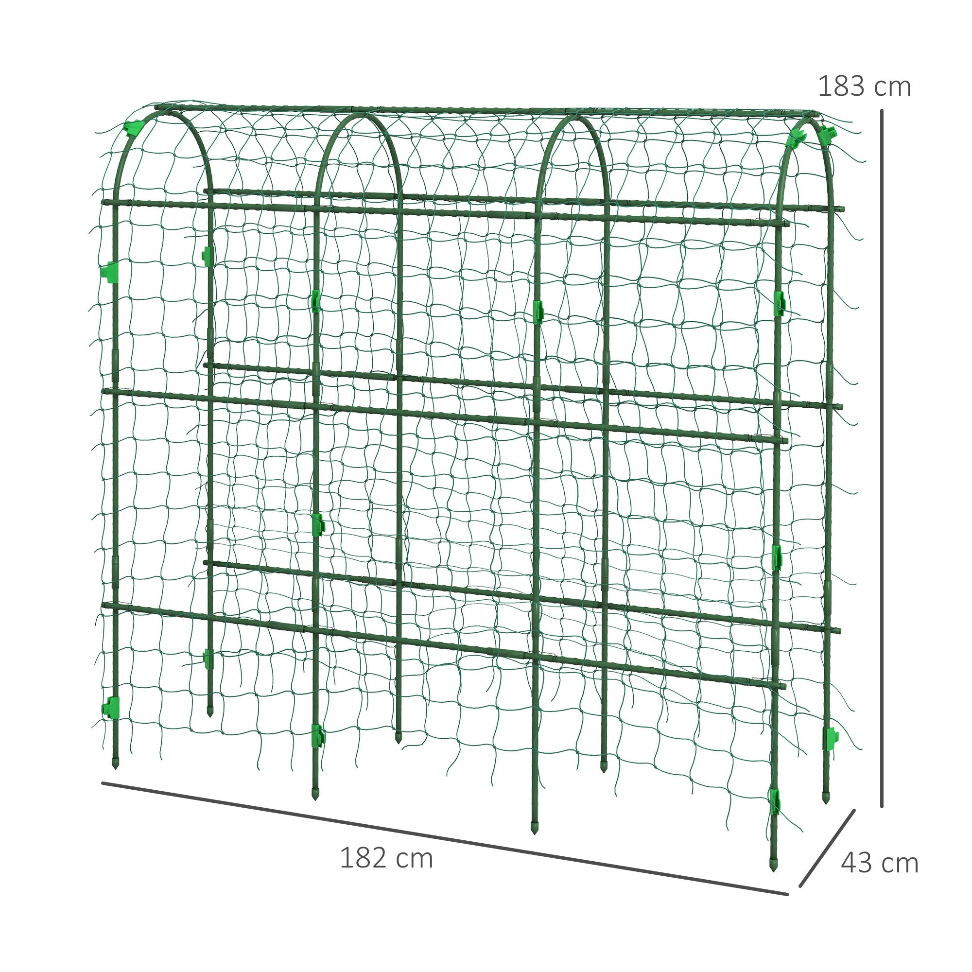 Trellis Adjustable Climbing Aid, Steel Plant Frame with Net, Green