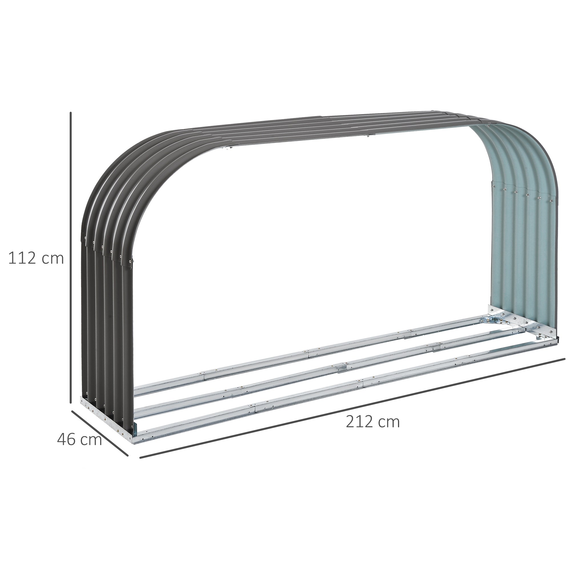Firewood Rack 0.85 m³ Steel Grey