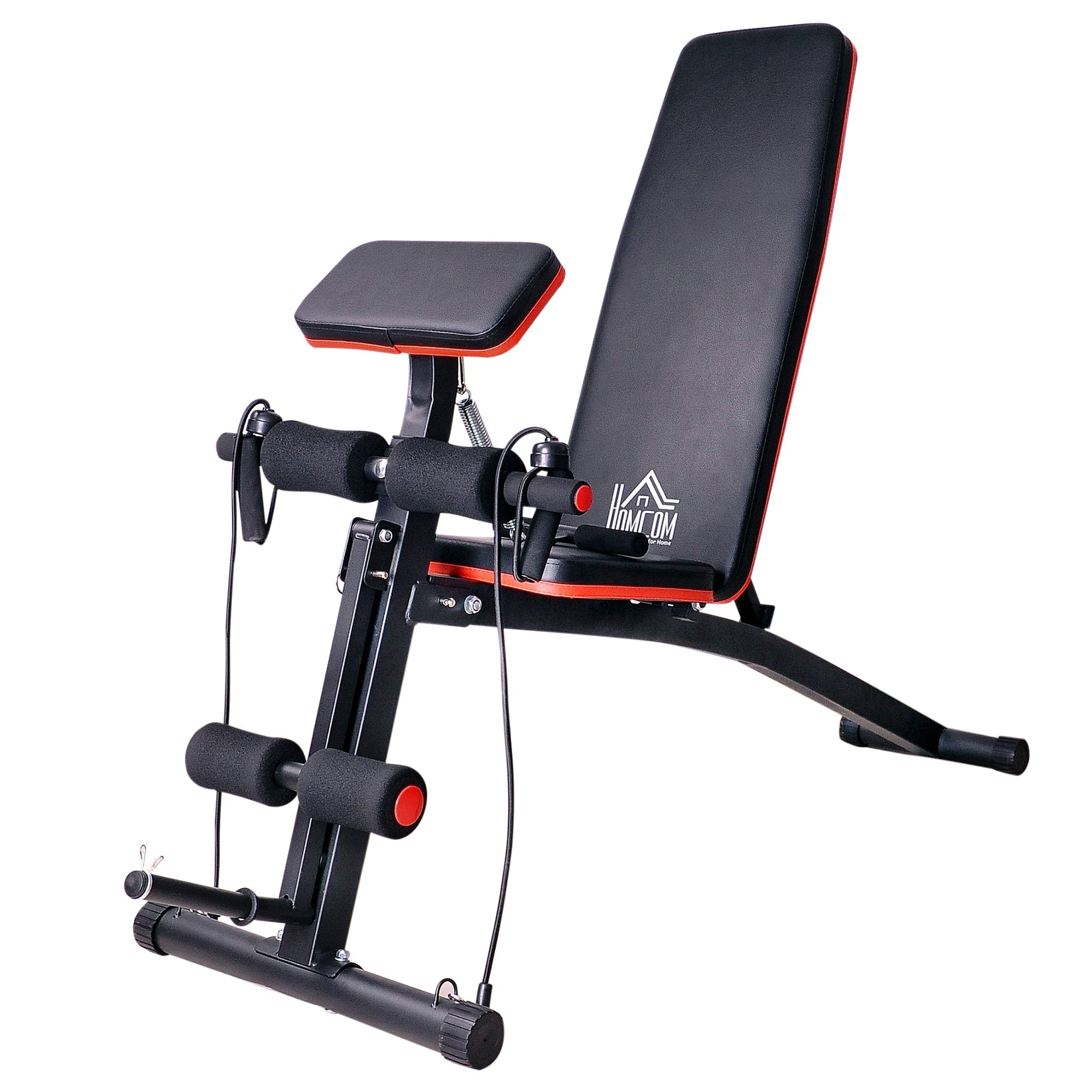 Multifunktionale Hantelbank, Multi-Gym Federunterstützung, 120 kg, Schwarz