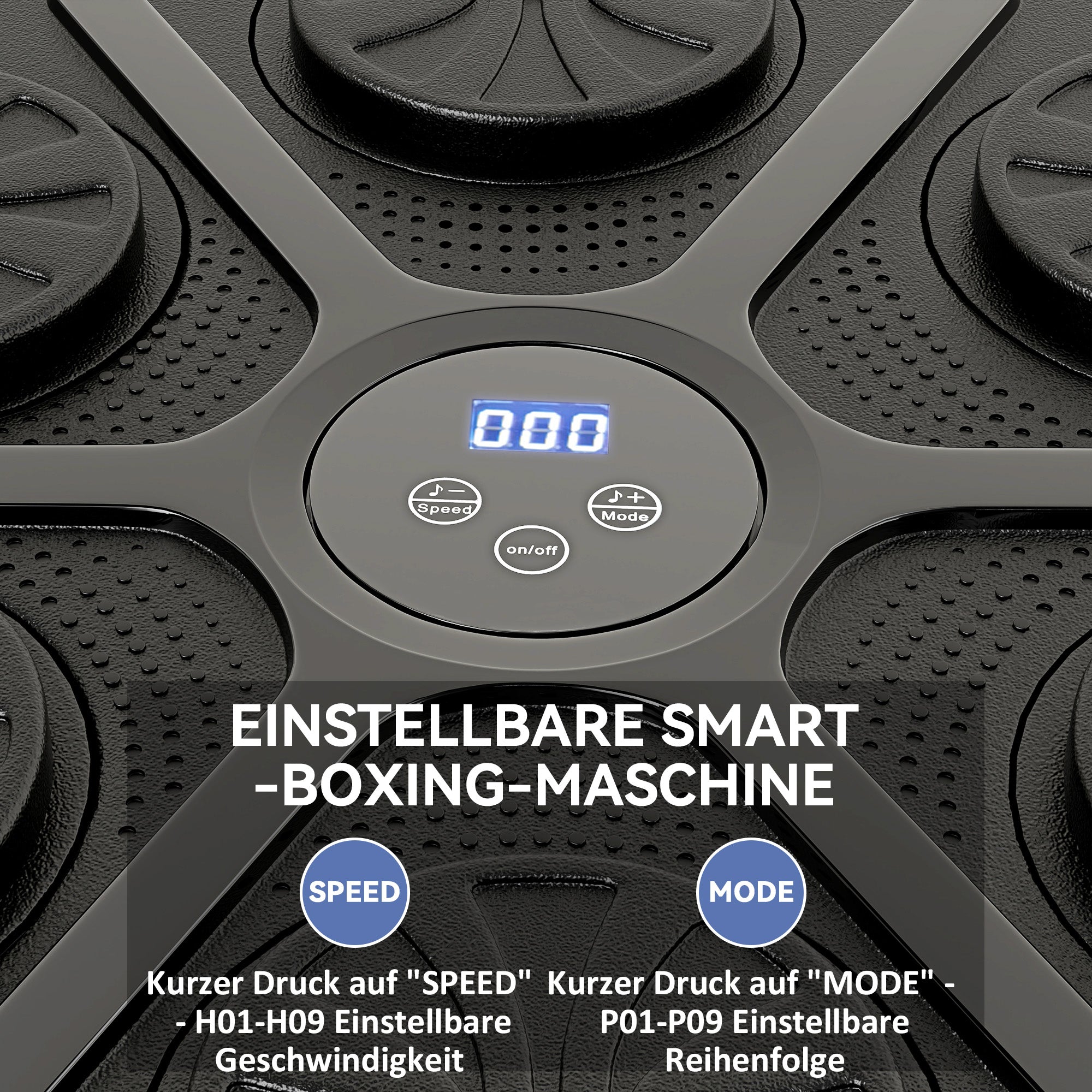 Music Boxing Machine, Electronic Bluetooth Wall-Mounted with LED Lights, Black