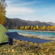 Folding Camping Bed with Storage Bag, Steel and Oxford, Blue