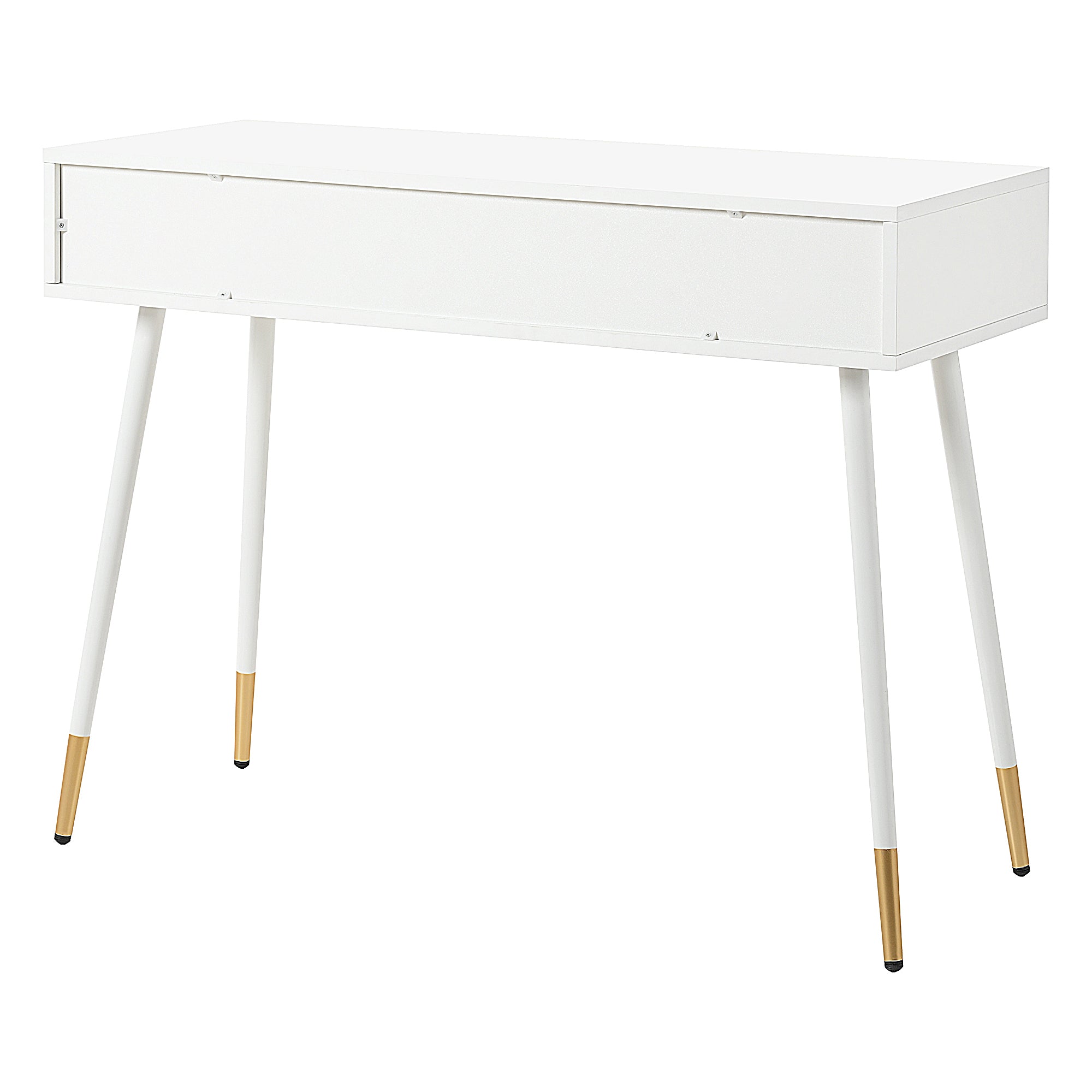 Dressing Table with 2 Drawers, Metal Feet, White