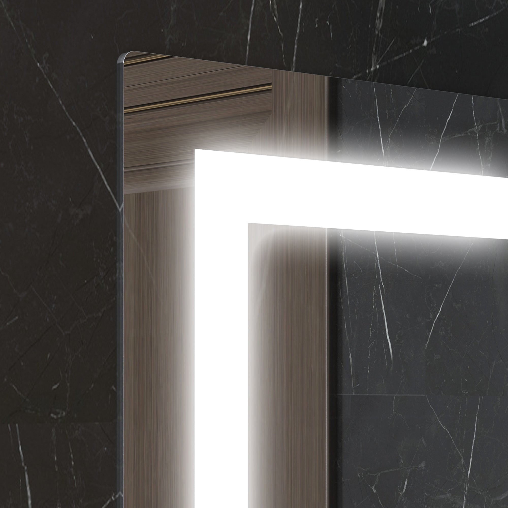 kleankin Bathroom Mirror, LED Lighting, 3 Light Colors, Aluminum