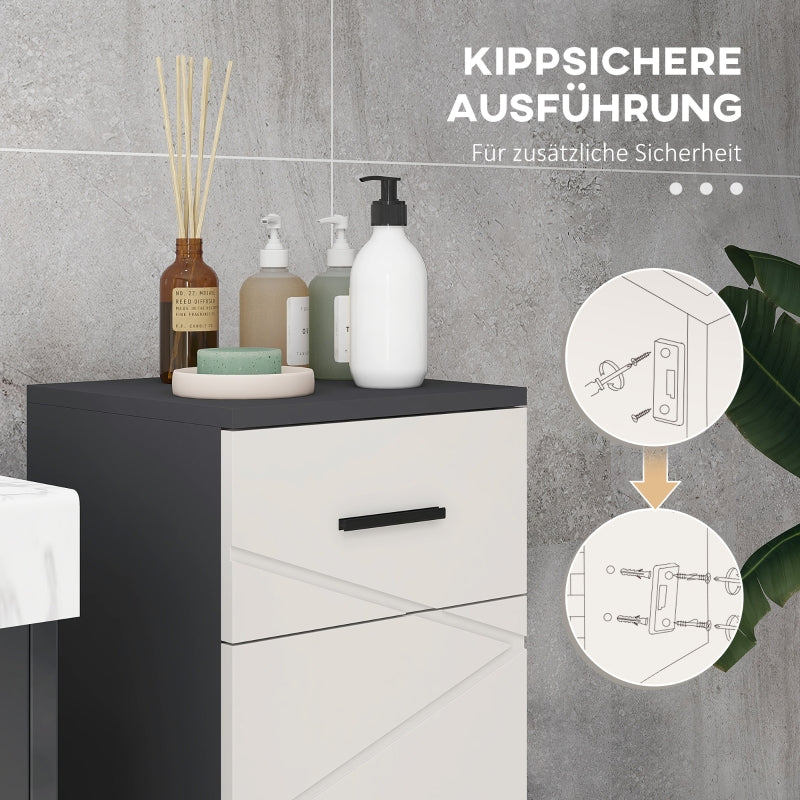 kleankin Bathroom Cabinet with Drawer, Adjustable Shelves, Gray