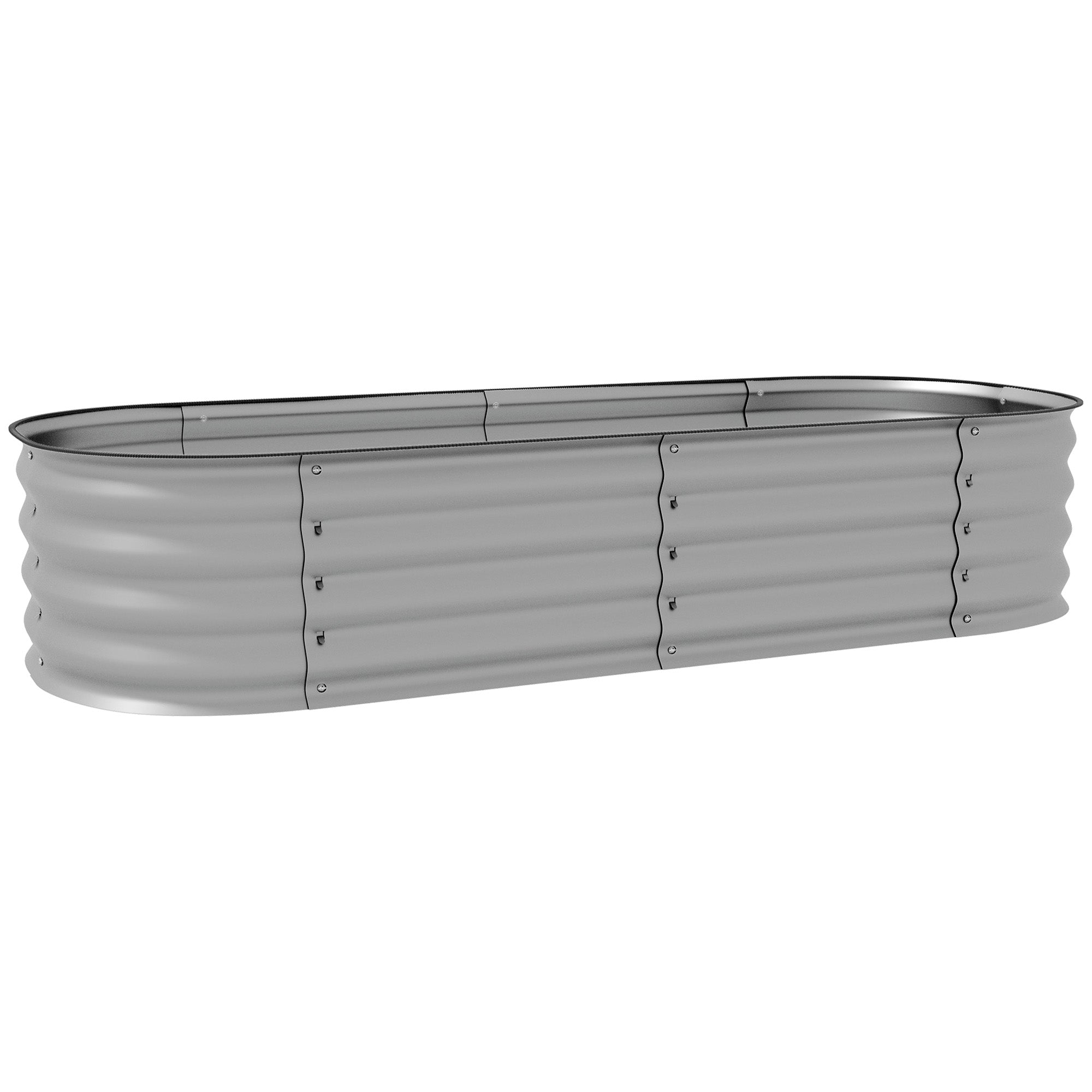 Raised Bed Metal Planter 150 x 62 x 30 cm Vegetable Flower Box Silver