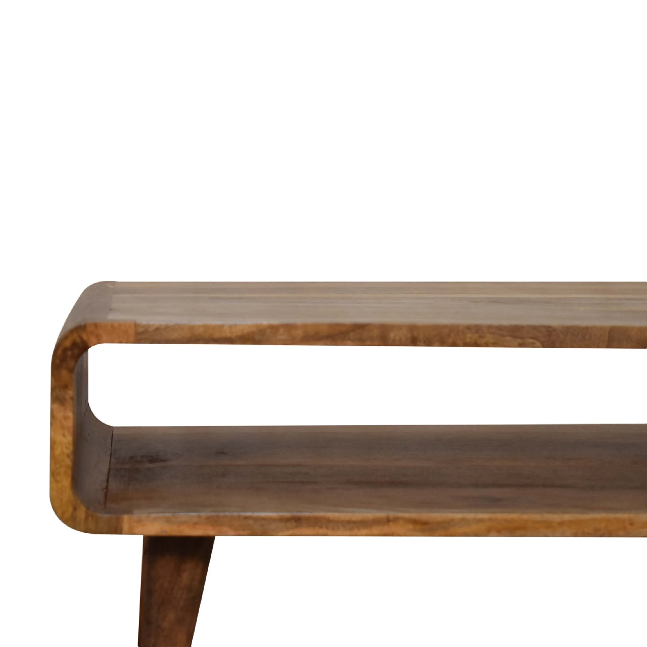 Solid Wood Media Unit, Open Storage, Oak-ish Brown