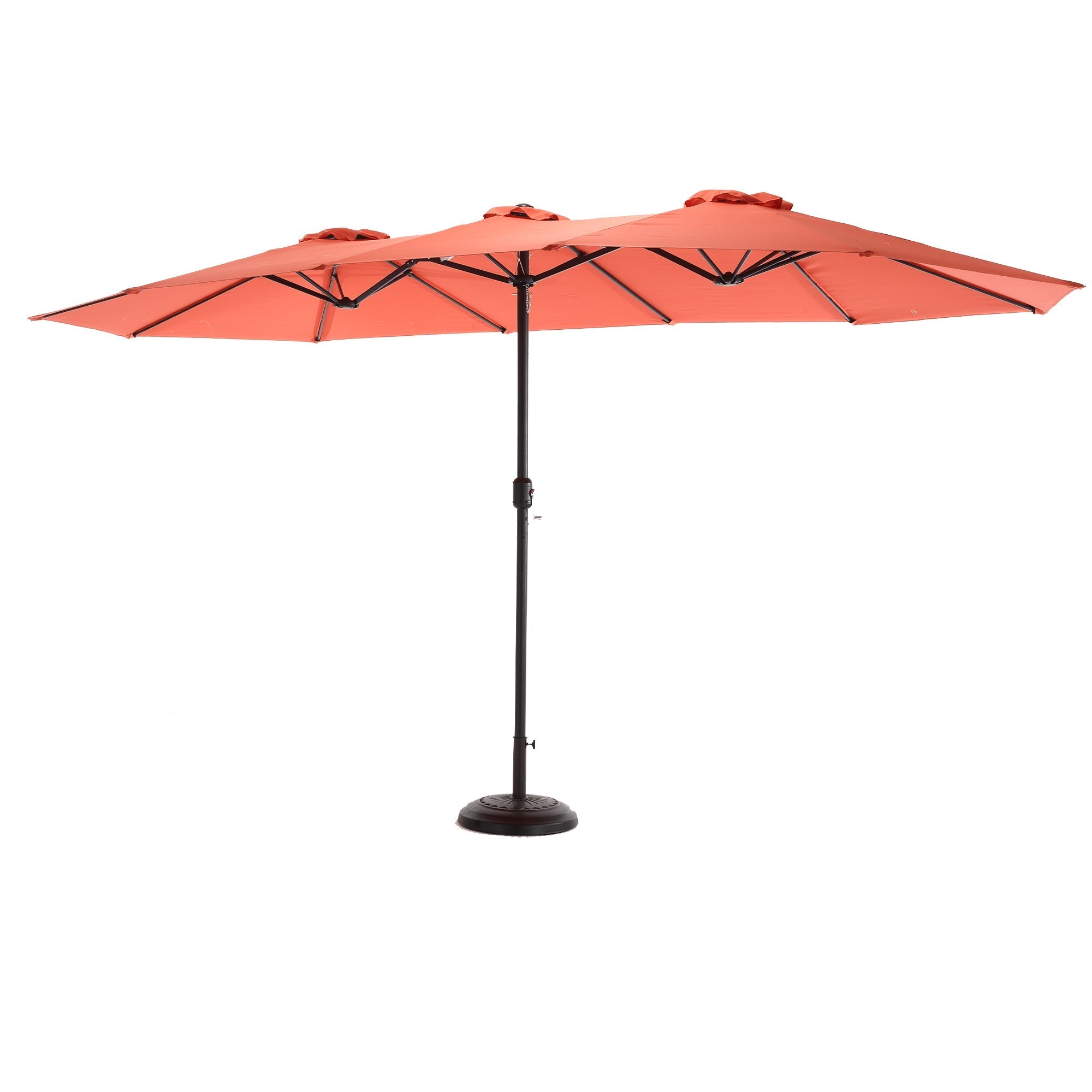 Double Sided Outdoor Umbrella 14.8 Ft Rectangular Large Crank (No Base), Orange
