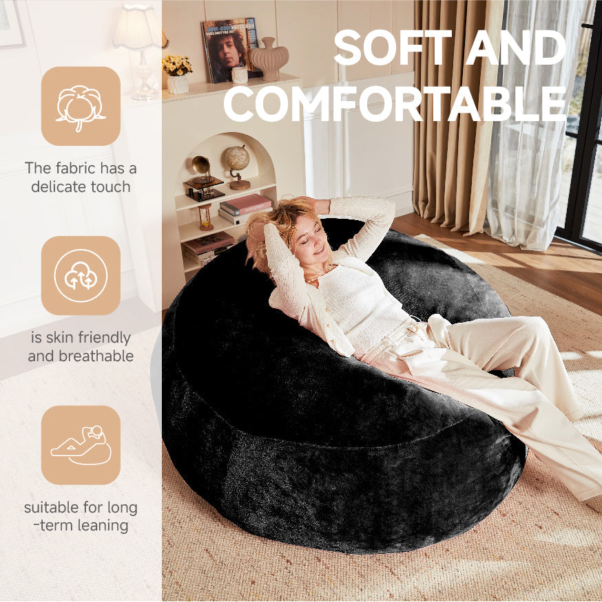 6FT Bean Bag Chair Sofa, Soft Comfortable Reading Chair for Adults