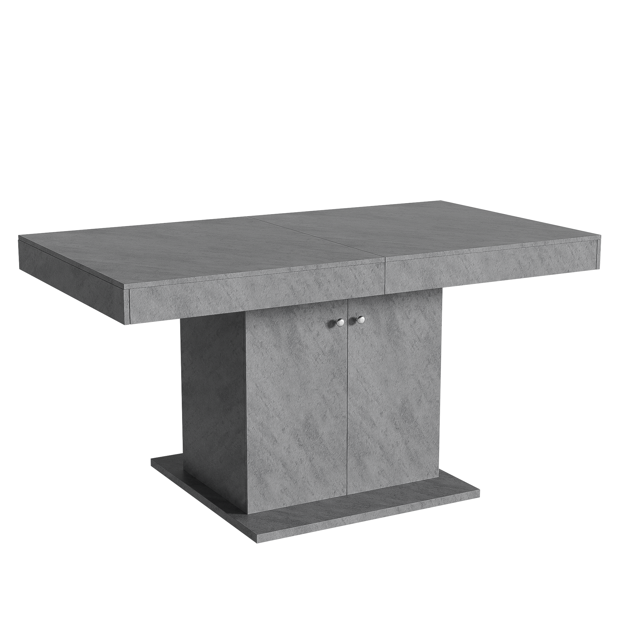 Grey Extendable Multifunctional Dining Table with Storage