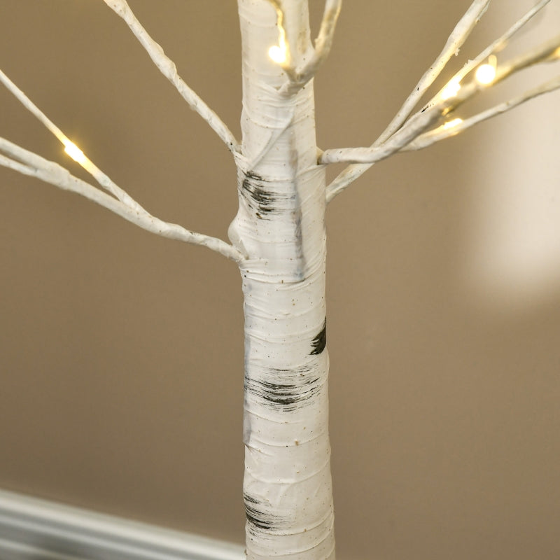 Artificial Birch Tree, LED Warm White Light, Realistic White Bark