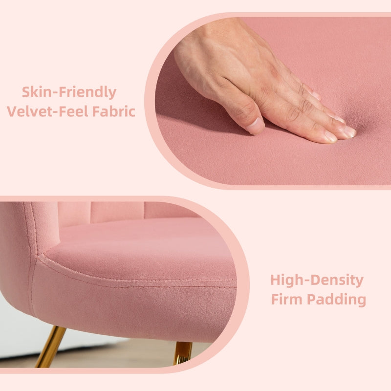 Lotus Petal Accent Chair, Velvet-Feel, Pink