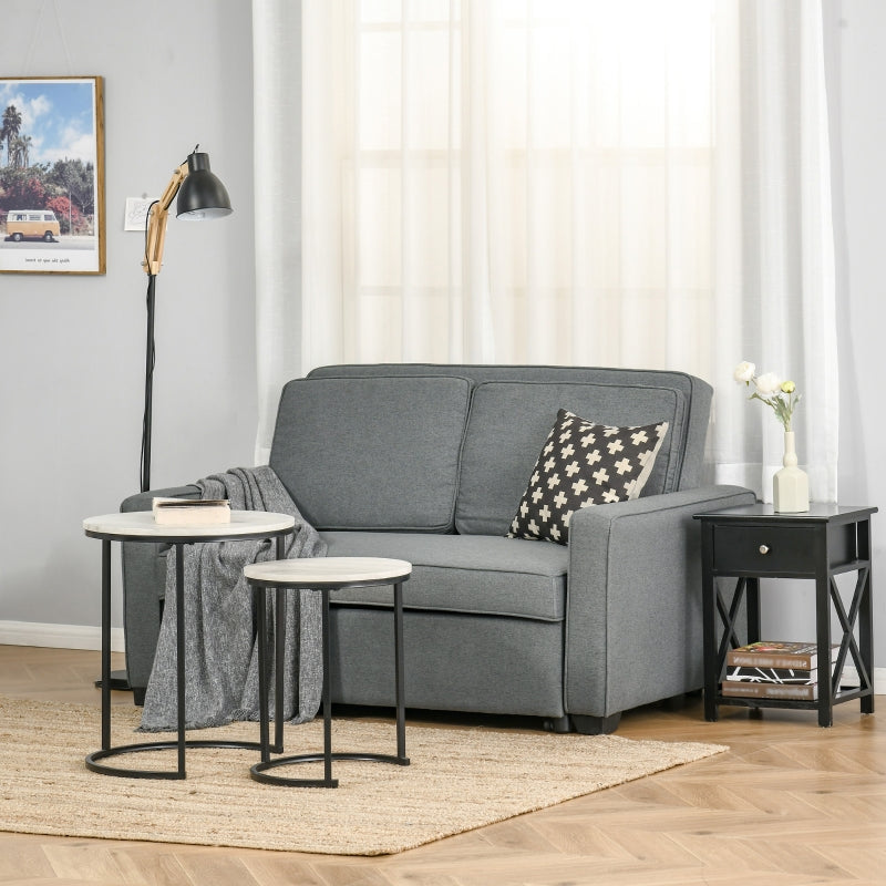 Double Sofa Bed with Adjustable Backrest, Pull Out, Click Clack, Grey