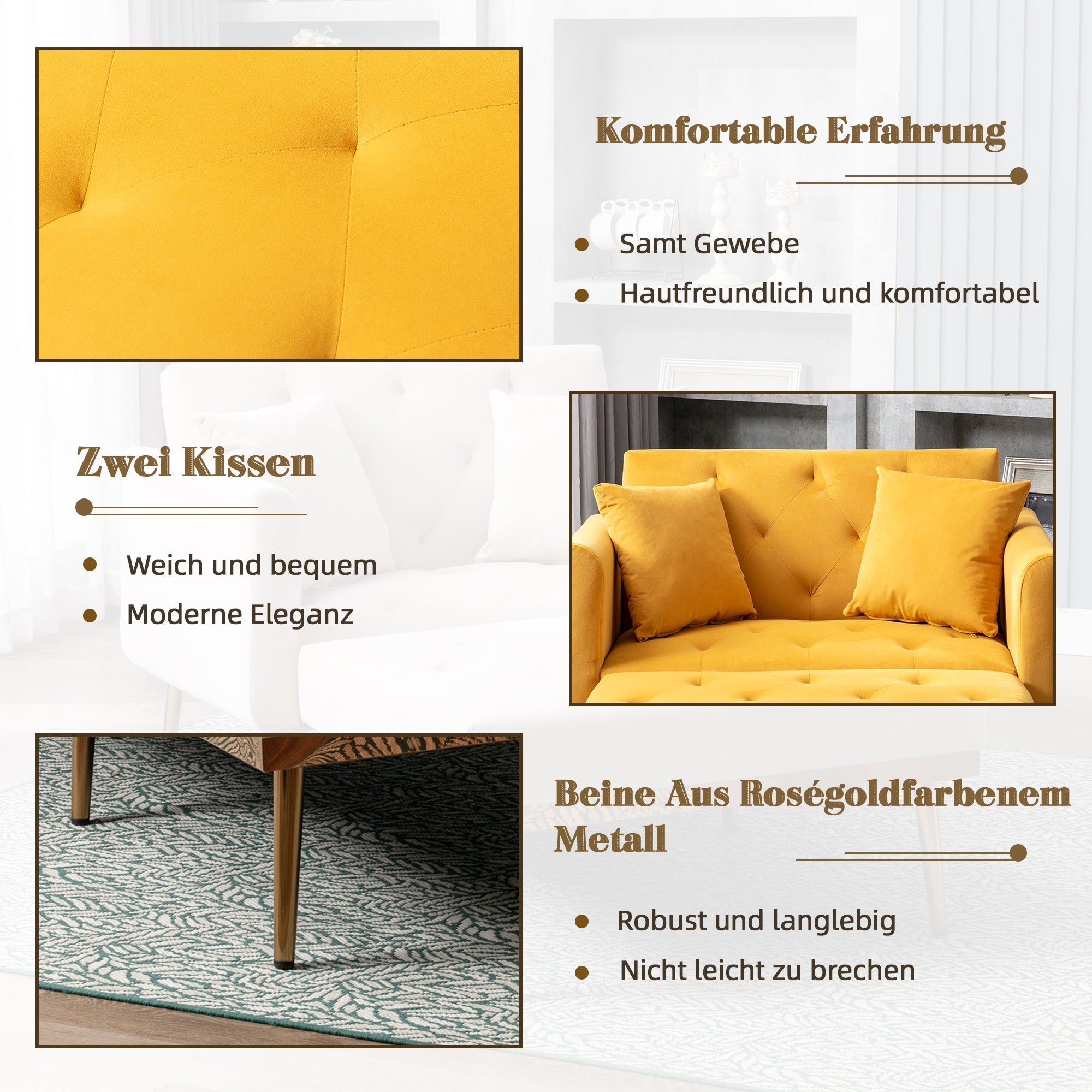 Armchair, Adjustable Backrest Recliner Folding Sofa, Mango