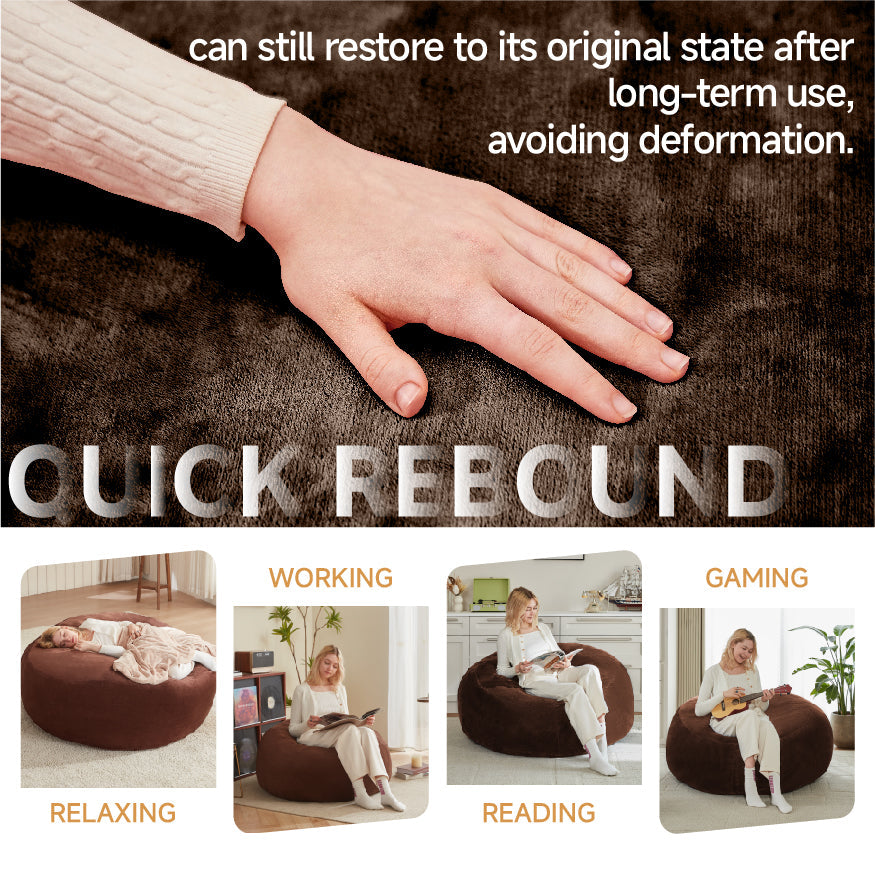 150 Beanbag Sofa Chair, Soft Comfortable Reading, Brown