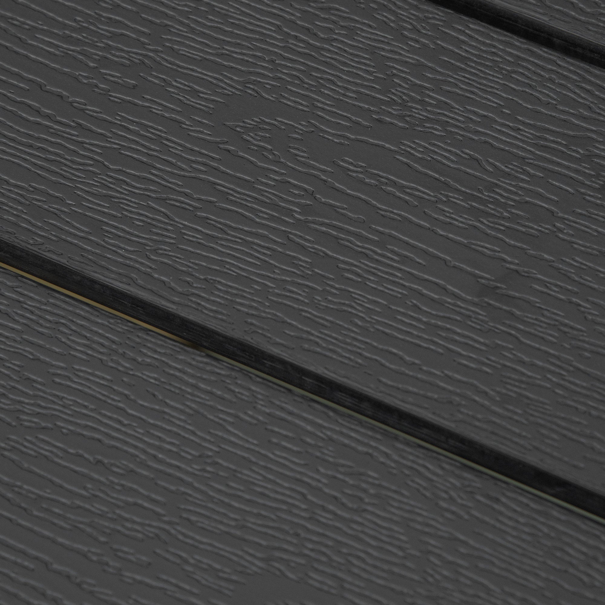 Aluminum Garden Table Weatherproof Wood-Plastic Composite Black