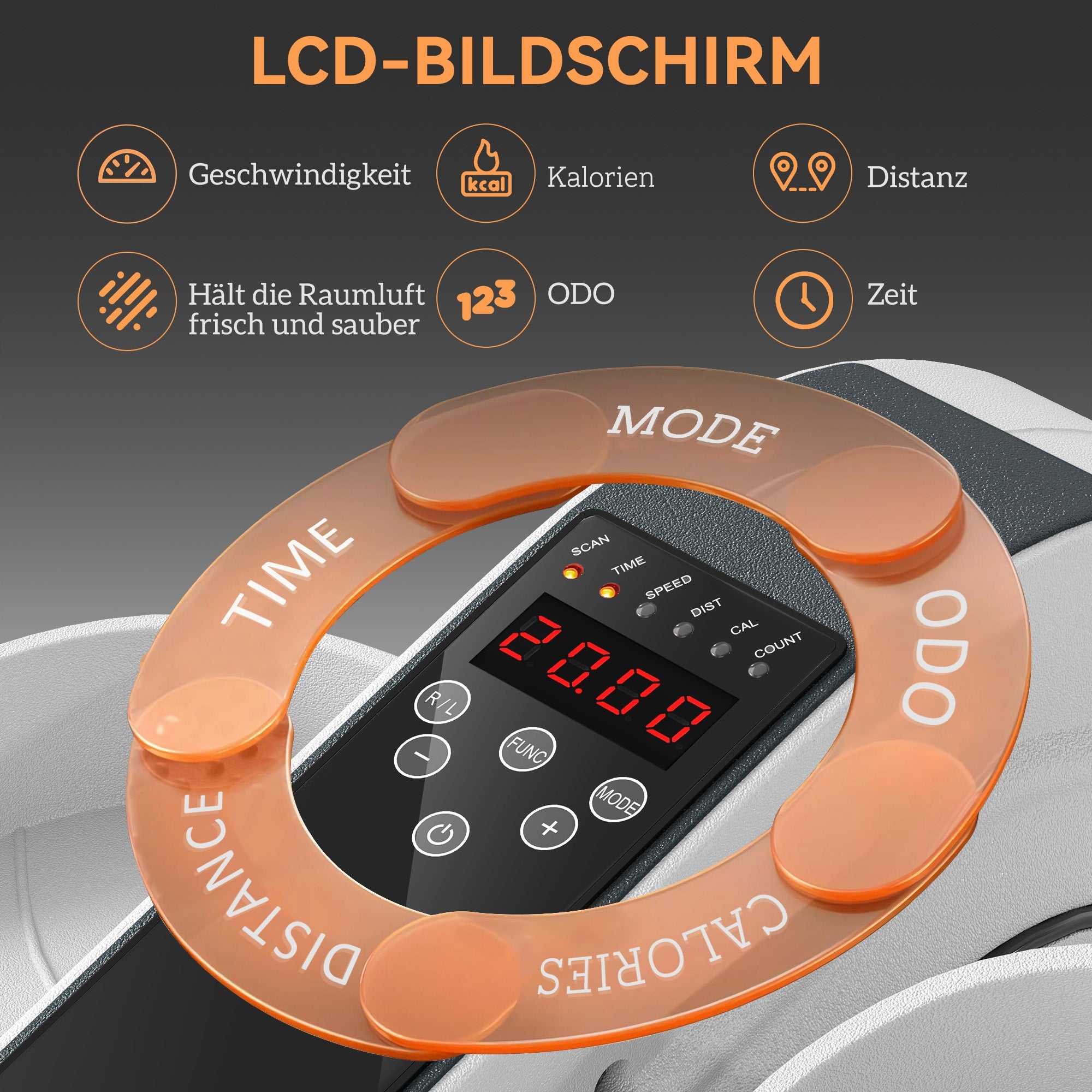 Mini Elliptical Trainer, 10 Speed, LCD Monitor, Remote Control