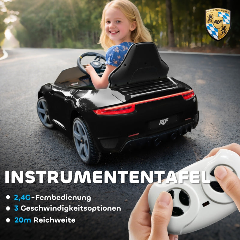 Electric Ride-on Car for Children, Remote Control and Music with USB, Black