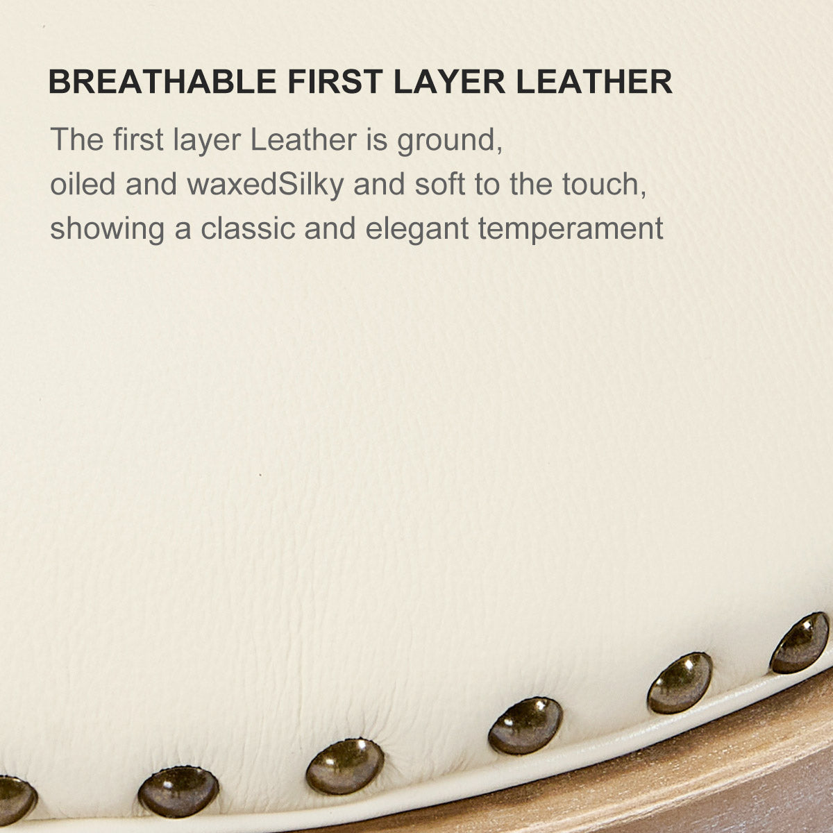 Bar Stools 360° Swivel with Backs - Cow Top Leather and Wood