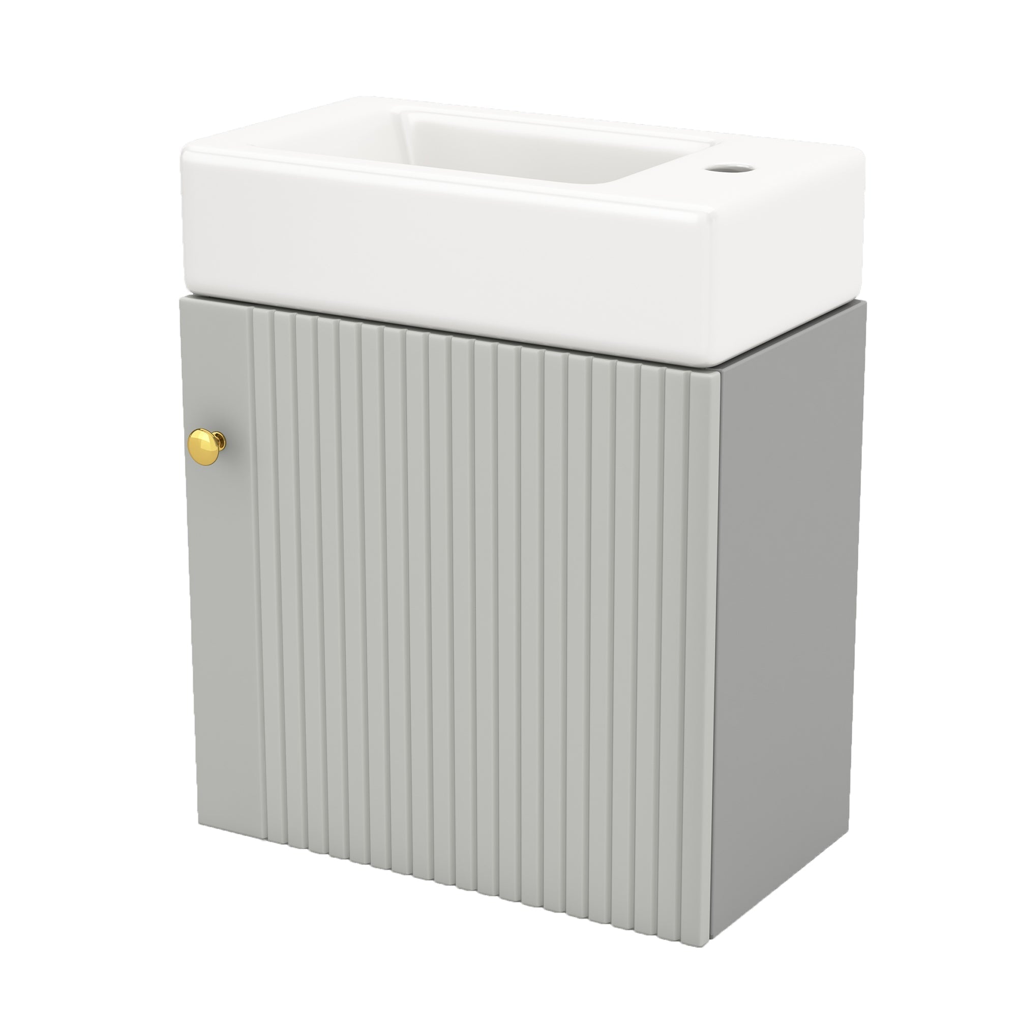 Bathroom Furniture Washbasin with 46cm Vanity Unit, Hanging, Small Guest
