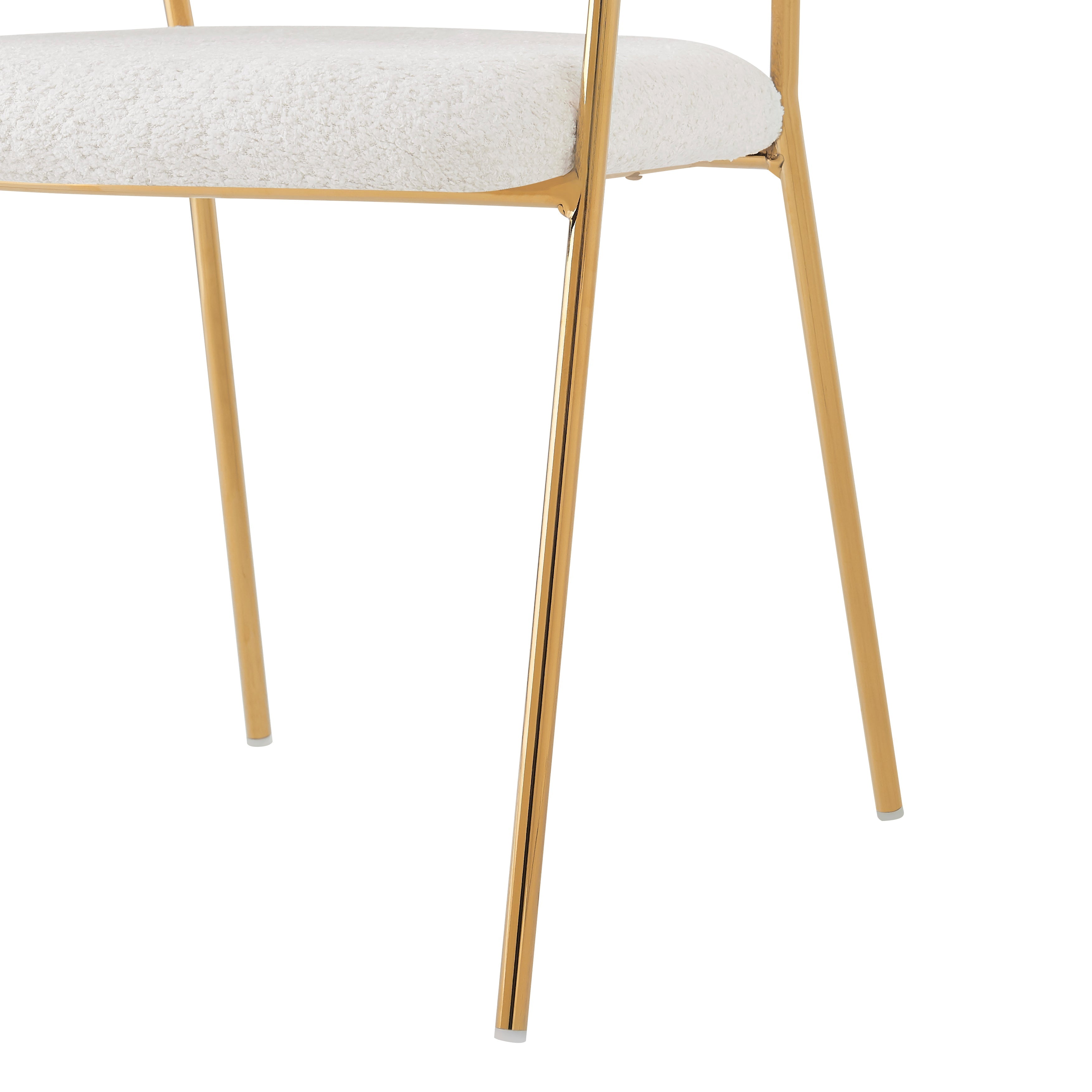Dining Chair Set of 6 Modern Ergonomic Gold Legs - Beige