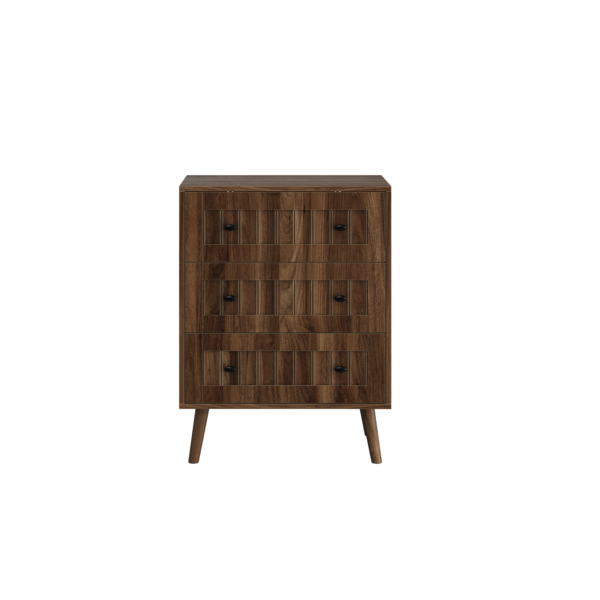 Chest of Drawers with 3 Drawers and Storage Cabinet, Walnut Wood
