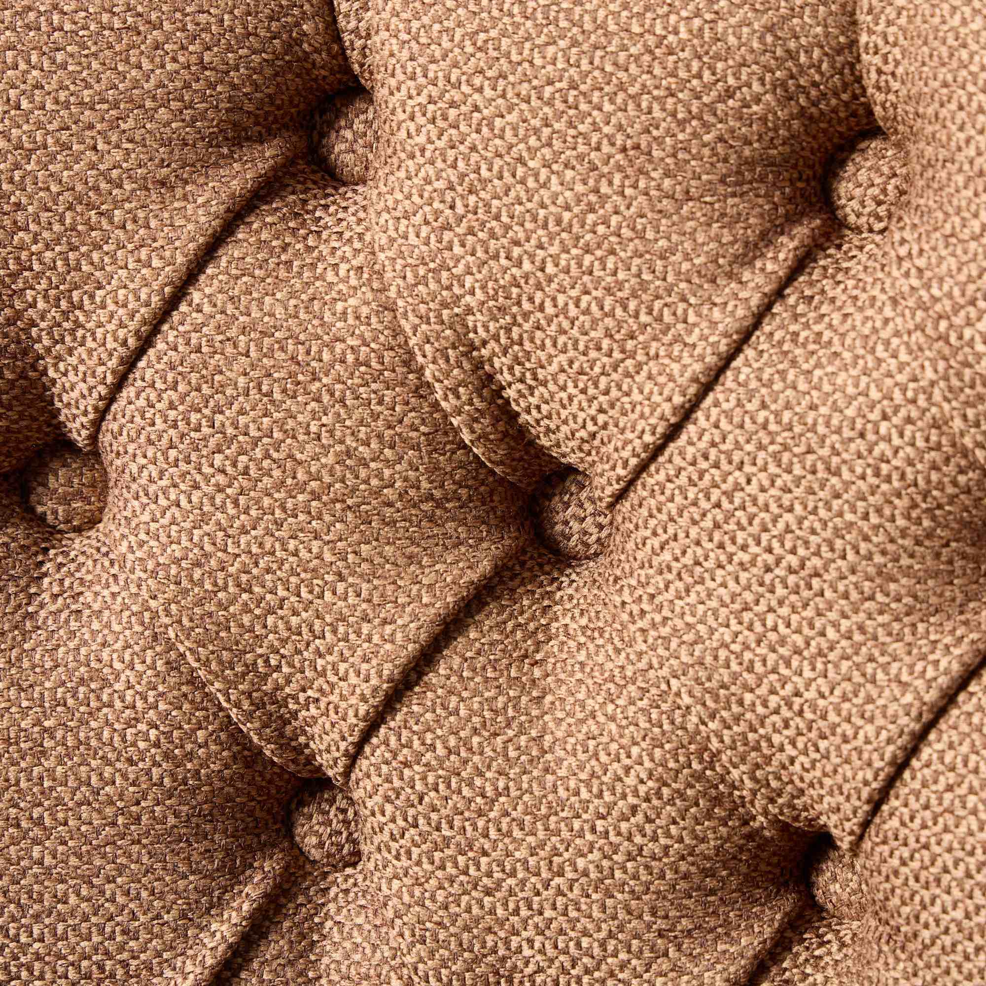 Nikki Collection Tufted Linen Dining Chair Solid Wood Nailhead Trim 2-Pcs Set - Coffee Color