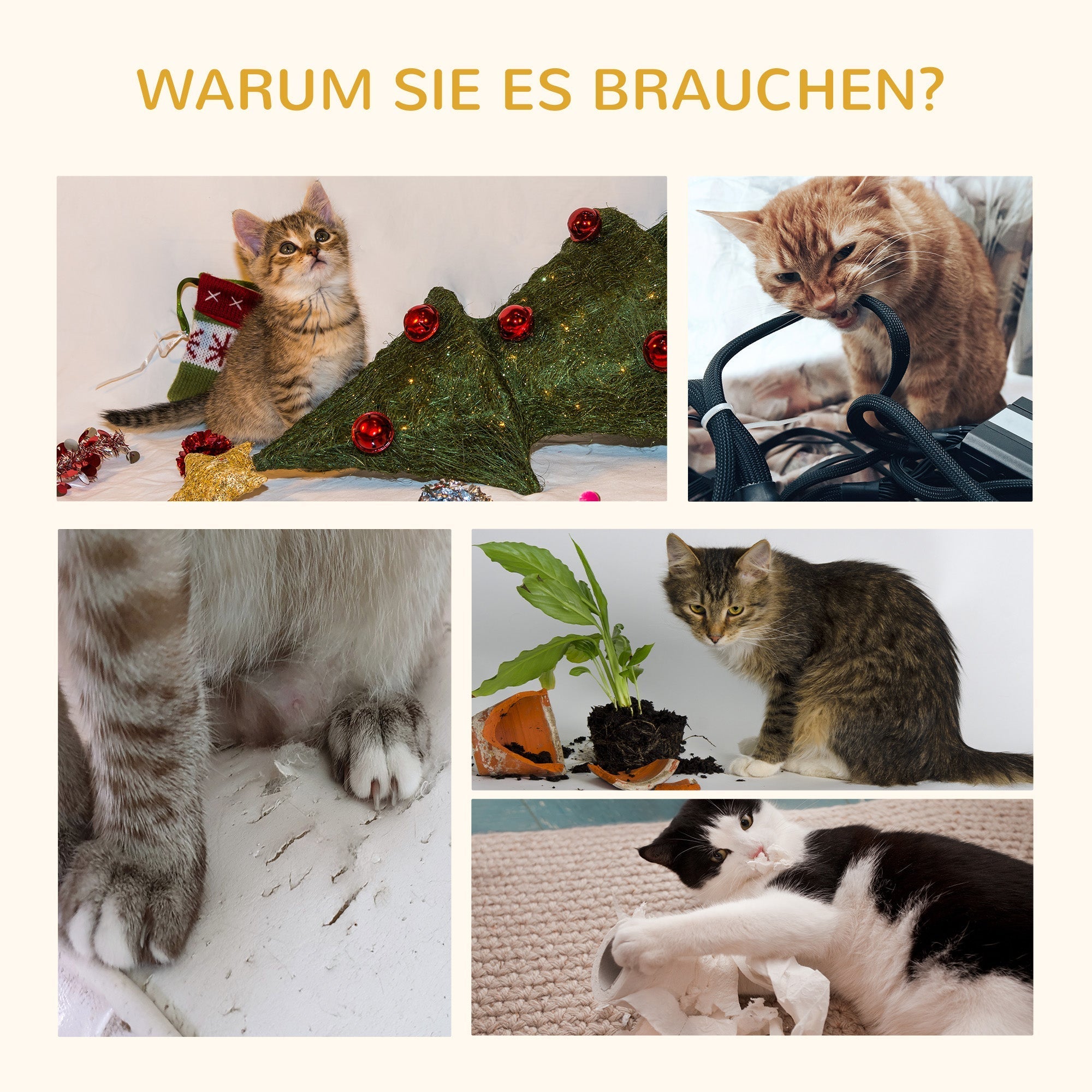 Katzenkratzbaum, 100,5 cm hoch, Katzenhöhle, Bett, Treppe, Sisal, Natur