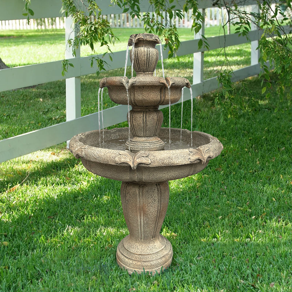 Fountain, Modern Outdoor 122cm High Electric Pump, Concrete