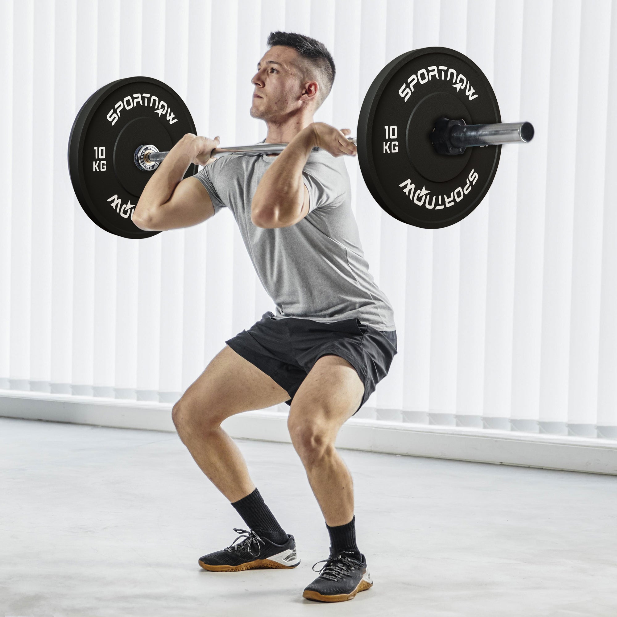 Dumbbell Weights, 2 x 10 kg, for 5 cm Barbell, Black