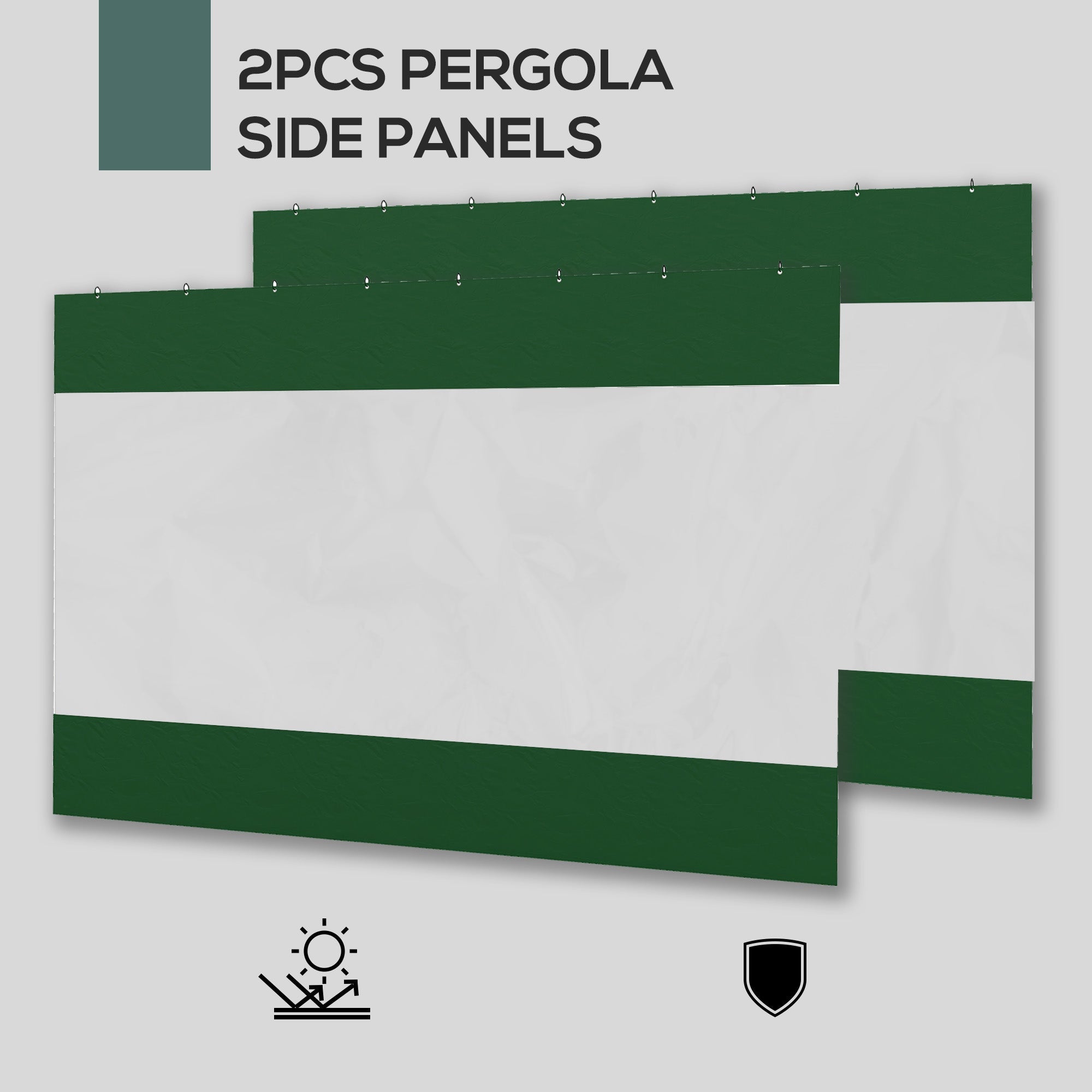Ersatz-Pergolaplanen 3 x 2m 2er-Set Grün