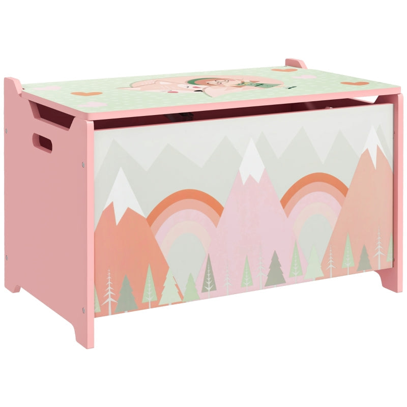 Toy Box Kids Storage Chest Safety Hinge Pink