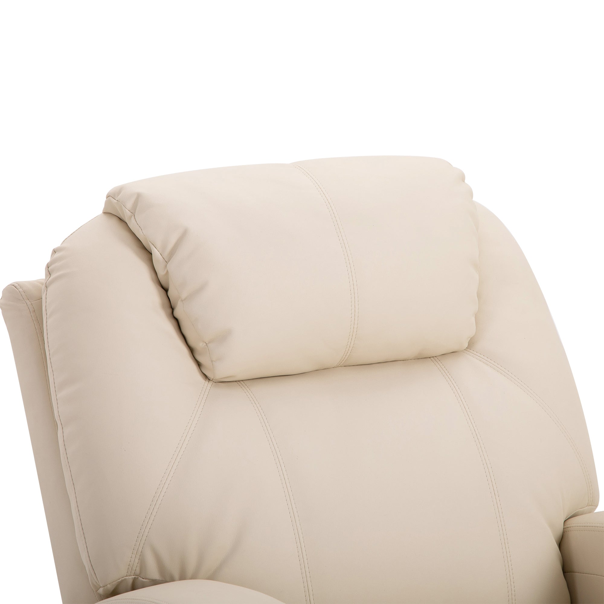 Electric Recliner TV Massage Chair with Reclining Function, Faux Leather Beige