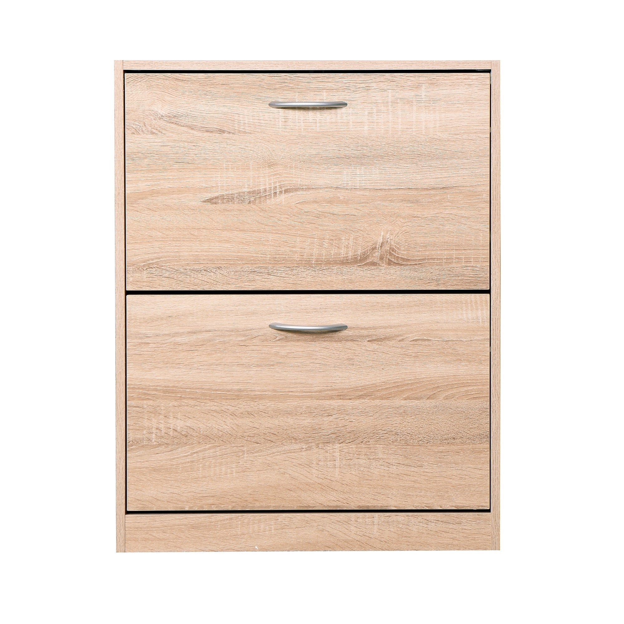 Shoe Cabinet 2 Hinged Doors Entryway Storage - Vintage Wood Grain