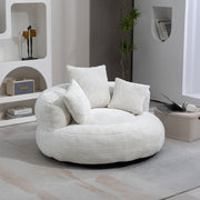 COOLMORE Lazy Sofa Durable Comfort Lounger High Back Bean Bag Chair Couch, Beige Chenille