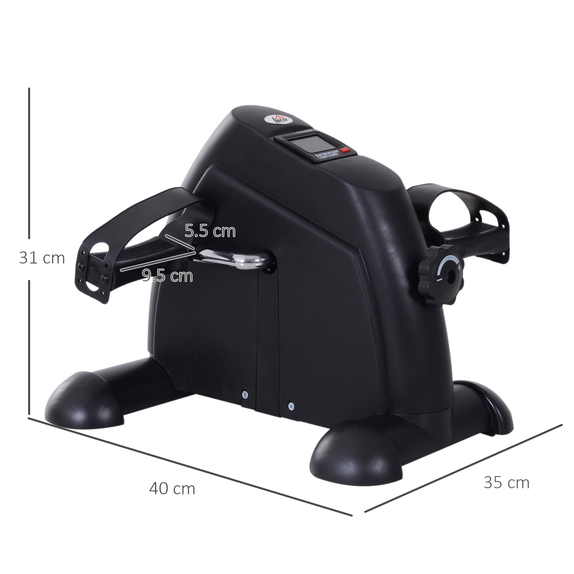 Mini Bike Pedal Trainer Exercise Bike with LCD Display, Cast Iron, Black