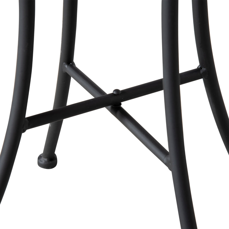 Side Table/Flower Stool Round Ø35.5cm Weatherproof, Yellow and Grey