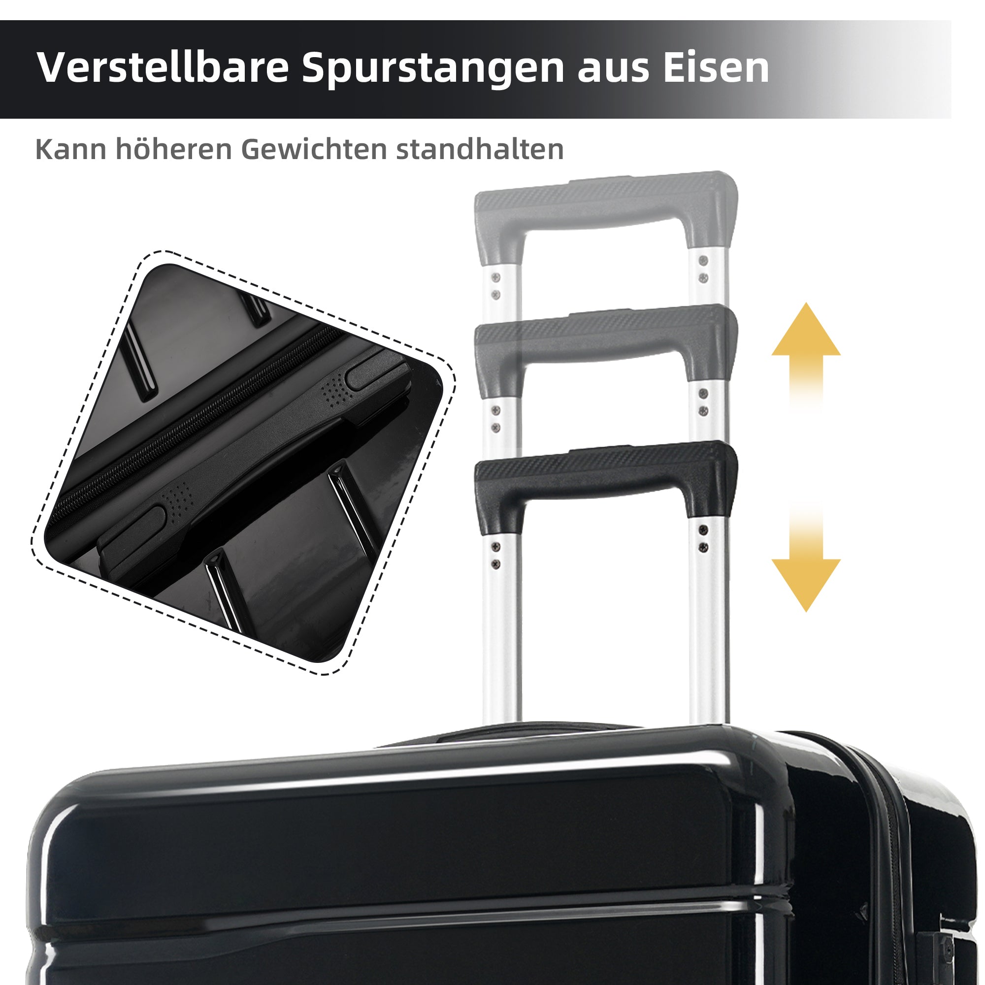 M-L-XL Suitcase Set with TSA Lock, 360° Spinner Wheels, ABS+PC Material