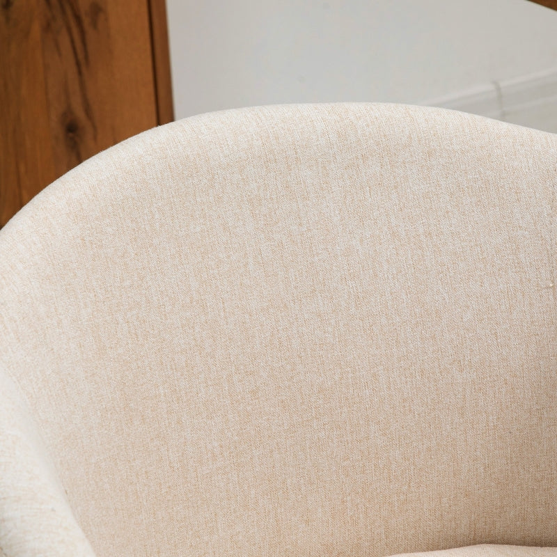 2 Upholstered Chairs Scandinavian Wooden Legs Non-Slip Pads - Beige