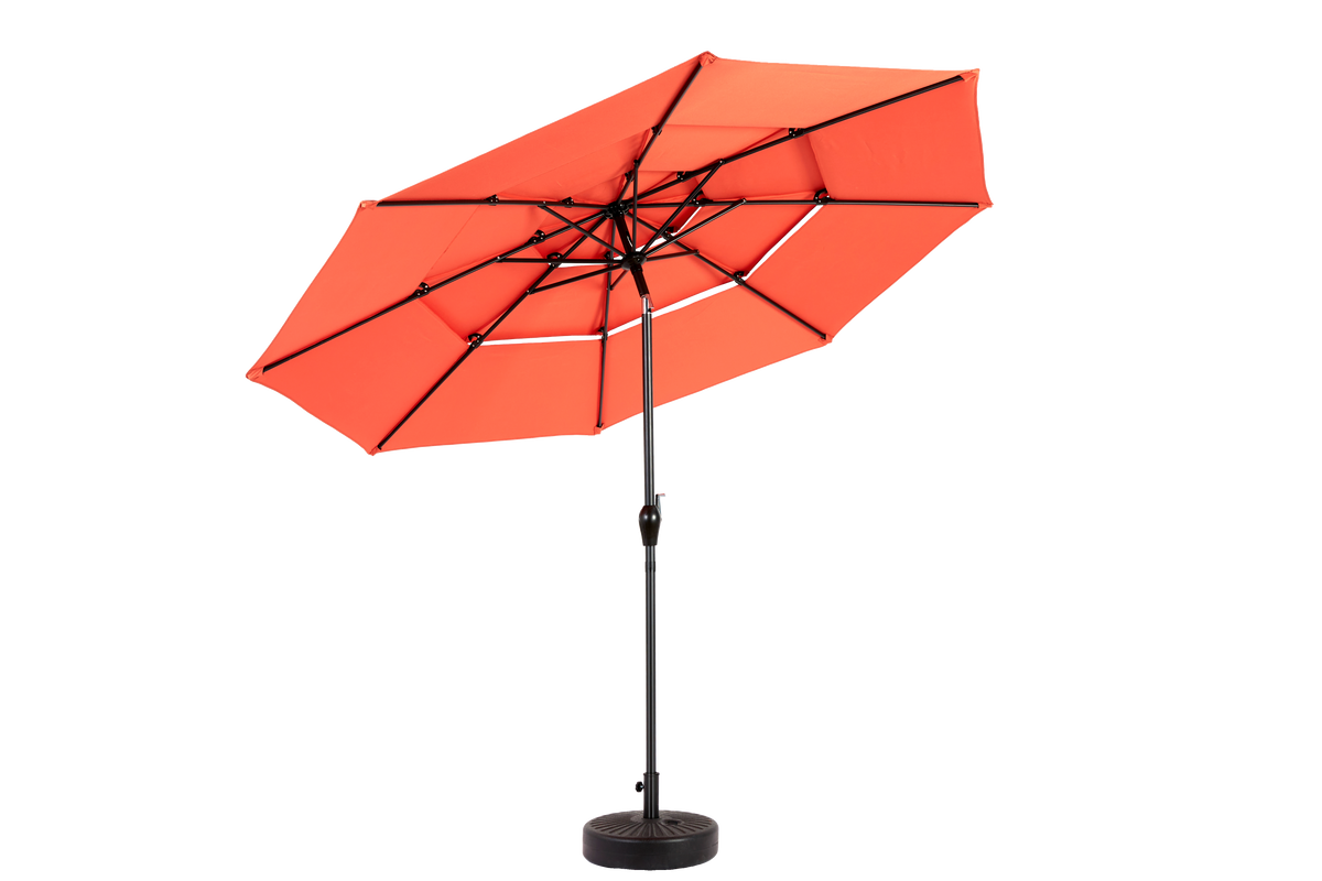 Outdoor Umbrella, 14.8 Ft Double Sided Rectangular Large with Crank, Orange