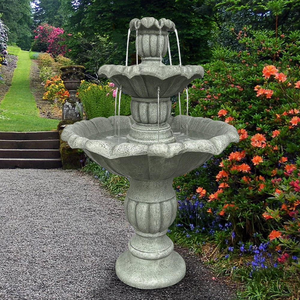 Ground Fountain 100cm High Outdoor Electric Pump, Concrete