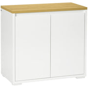 Kitchen Sideboard Storage Cabinet Double Doors Adjustable Shelf, White
